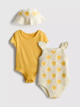 0-18 meses | Conjunto para recién nacido con 2 bodies y gorro para el sol