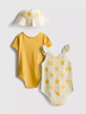 0-18 meses | Conjunto para recién nacido con 2 bodies y gorro para el sol