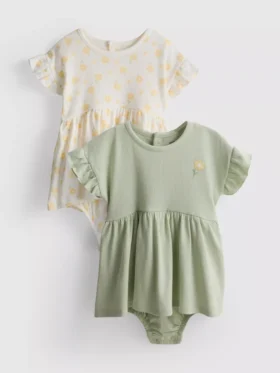 0-18 meses | Pack de 2 vestidos tipo smock para recién nacidos