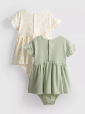 0-18 meses | Pack de 2 vestidos tipo smock para recién nacidos