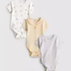 0-18 meses | Pack de 3 bodies de manga corta para recién nacidos con espacio para crecer