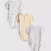0-18 meses | Pack de 3 bodies de manga corta para recién nacidos con espacio para crecer
