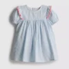 0-18 meses | Vestido de recién nacido a rayas de seersucker