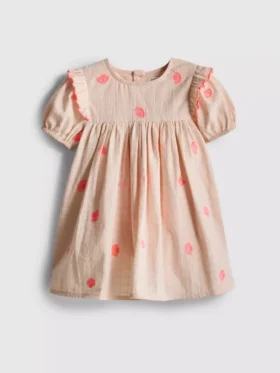 0-18 meses | Vestido tipo smock para recién nacido con bordado de conchas