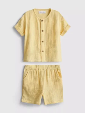 0-24 meses | Conjunto de camiseta y pantalones cortos de gasa