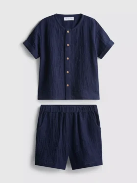 0-24 meses | Conjunto de camiseta y pantalones cortos de gasa
