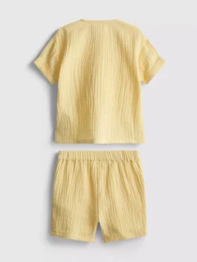 0-24 meses | Conjunto de camiseta y pantalones cortos de gasa
