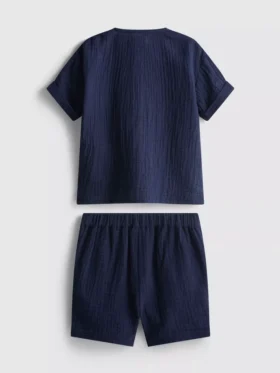 0-24 meses | Conjunto de camiseta y pantalones cortos de gasa