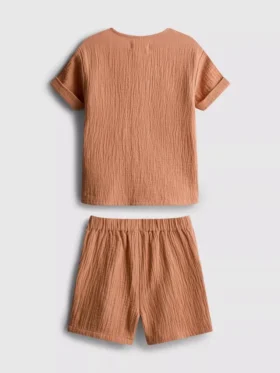 0-24 meses | Conjunto de camiseta y pantalones cortos de gasa