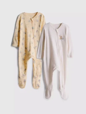0-24 meses | Pack de 2 pijamas con cremallera bidireccional