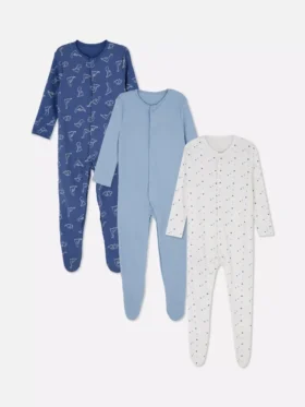 0-24 meses | Pack de 3 pijamas con botones a presión
