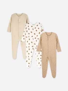 0-24 meses | Pack de 3 pijamas con botones a presión