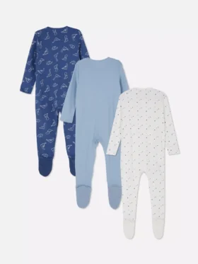 0-24 meses | Pack de 3 pijamas con botones a presión