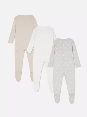 0-24 meses | Pack de 3 pijamas con botones a presión
