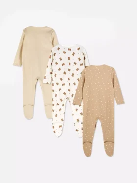 0-24 meses | Pack de 3 pijamas con botones a presión