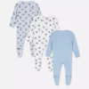 0-24 meses | Pack de 3 pijamas de una pieza con botones a presión de Mickey Mouse de Disney