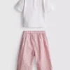 0-36 meses | Conjunto de camiseta con bolsillo en forma de corazón y pantalones