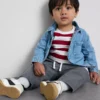 0-36 meses | Conjunto de camiseta de manga larga, pantalones y camisa vaquera