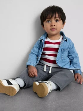 0-36 meses | Conjunto de camiseta de manga larga, pantalones y camisa vaquera