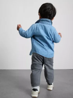 0-36 meses | Conjunto de camiseta de manga larga, pantalones y camisa vaquera