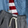 0-36 meses | Conjunto de camiseta de manga larga, pantalones y camisa vaquera