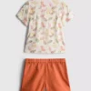 0-36 meses | Conjunto de camiseta estampada y pantalones cortos tipo chino