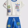 0-36 meses | Conjunto de camiseta y pantalones cortos con estampado de baloncesto