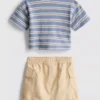 0-36 meses | Conjunto de camiseta y pantalones cortos tipo cargo