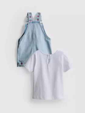 0-36 meses | Conjunto de camiseta y peto con bordado de frutas