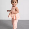 0-36 meses | Conjunto de top con peplum a rayas y pantalones