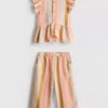 0-36 meses | Conjunto de top con volantes a rayas y pantalones