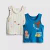 0-36 meses | Pack de 2 camisetas sin mangas con estampado marino