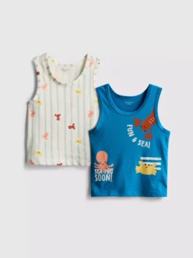 0-36 meses | Pack de 2 camisetas sin mangas con estampado marino