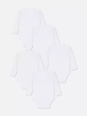 0-36 meses | Pack de 5 bodies básicos de manga larga