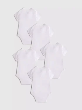 0-36 meses | Pack de 5 bodies con corte envolvente y ribete