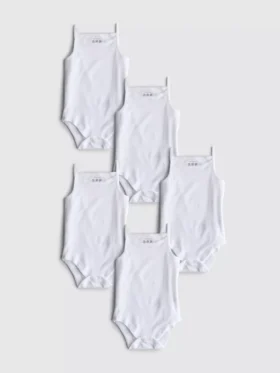0-36 meses | Pack de 5 bodies sin mangas con tirantes