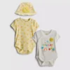 0-9 meses | Conjunto para recién nacidos con mis primeros bodies de vacaciones y gorrito para el sol
