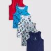 1,5-10 años | Pack de 5 camisetas sin mangas con estampado de dinosaurios