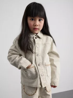 1,5-12 años | Chaqueta vaquera de algodón a rayas finas «The Edit»
