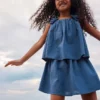1,5-12 años | Conjunto de blusa y falda con apliques florales de mezcla de lino de The Edit