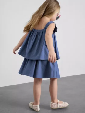 1,5-12 años | Conjunto de blusa y falda con apliques florales de mezcla de lino de The Edit