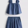 1,5-12 años | Conjunto de blusa y falda con apliques florales de mezcla de lino de The Edit