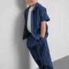 1,5-12 años | Conjunto de camisa y pantalones de algodón con rayas texturizadas de The Edit