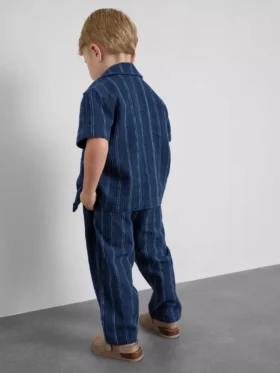1,5-12 años | Conjunto de camisa y pantalones de algodón con rayas texturizadas de The Edit
