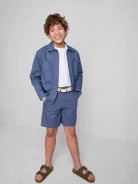 1,5-12 años | Pantalones Cortos chino con cinturón de mezcla de lino de la colección «The Edit»