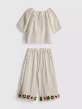1,5-8 años | Conjunto de blusa y pantalones de ganchillo