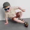 1,5-8 años | Conjunto de camisas y pantalones cortos de algodón slub