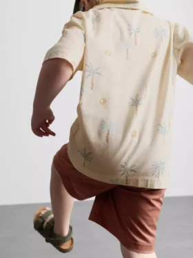 1,5-8 años | Conjunto de camisas y pantalones cortos de algodón slub