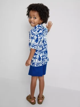 1,5-8 años | Conjunto de camisas y pantalones cortos de algodón slub