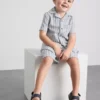 1,5-8 años | Conjunto de camiseta de punto a rayas y pantalones cortos